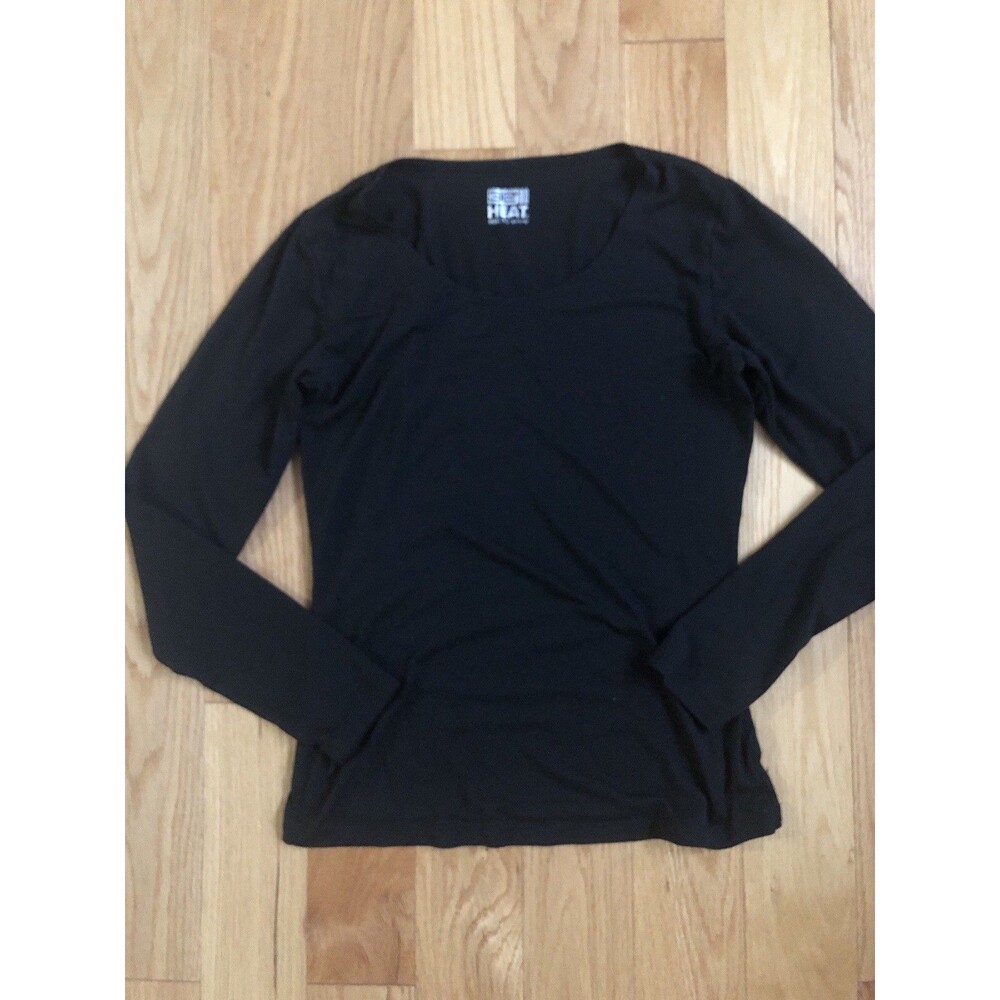 32 Degrees HEAT Shirt Womens Small Black Long Sleeve Thermal Stretch Base Layer